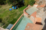 The splash pools seen from dining area window